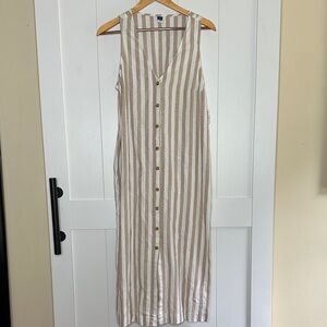 Old Navy Striped Sleeveless Button-Down Dress Size Medium